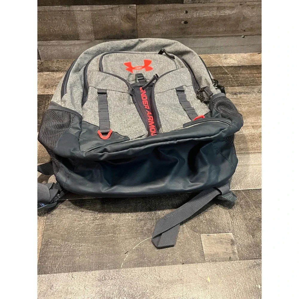 Under Armour Storm Backpack Grey Pink UA Logo Water Resistant Sport Bag